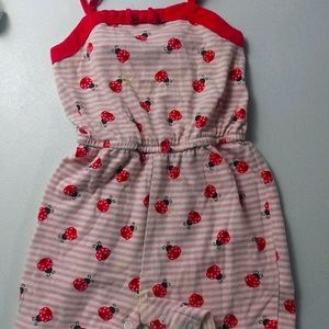 Pink ladybug Romper